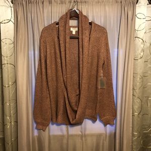 Rust Drape Front Cardigan
